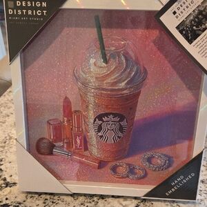 Starbucks Glitter Art with Pink and Gold Accents